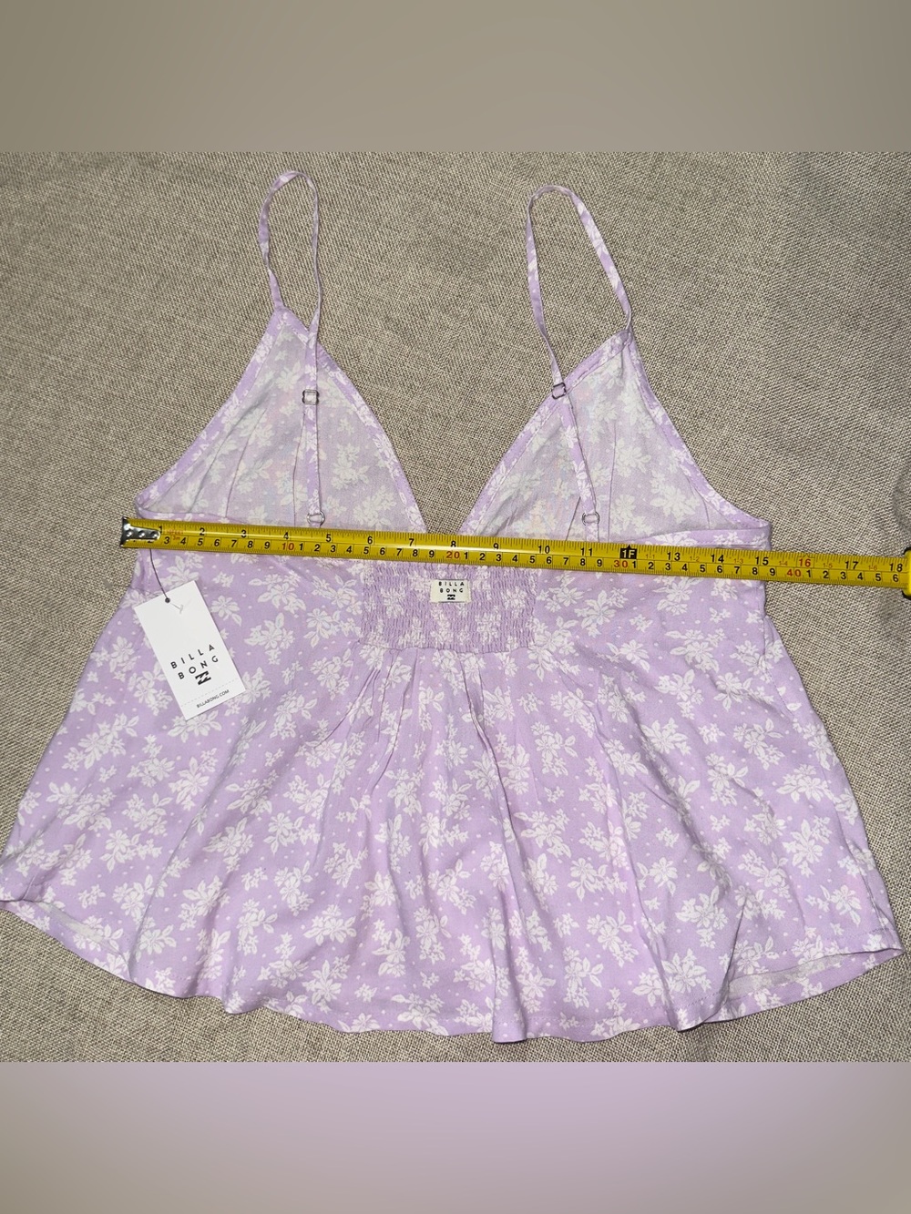 Billabong Carefree Cami Lavender Floral Tank Top Size M - Picture 9 of 10